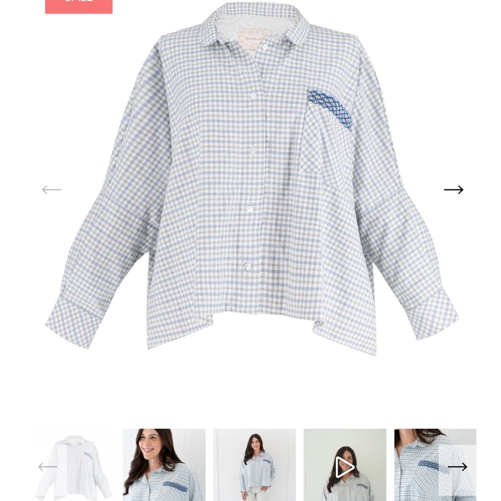 Dondolo size 2 Blue Checkered Button Down Shirt